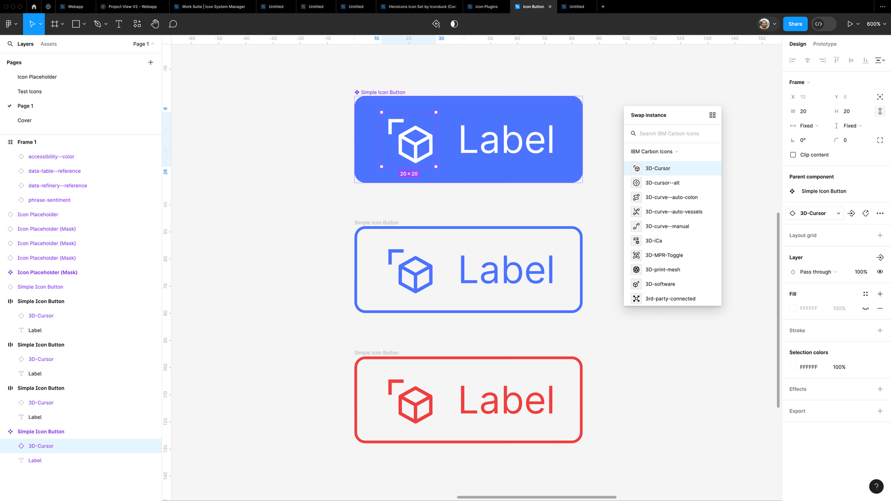 Icon, label and done is the component. Let's publish…